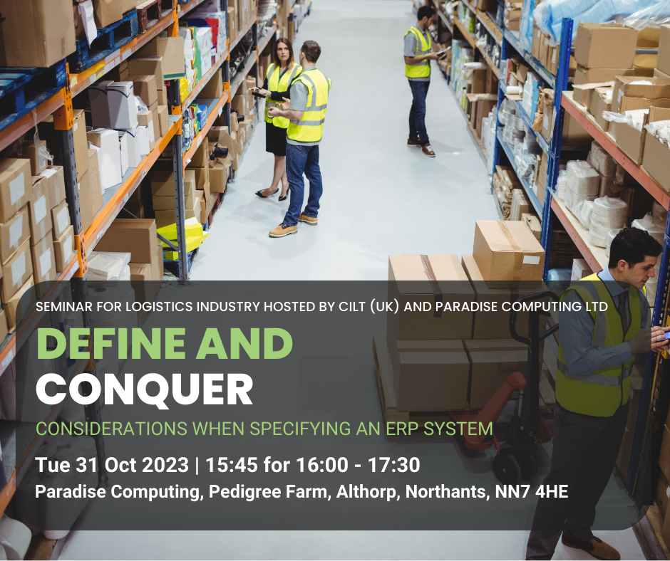 31 Oct 2023 - Define and Conquer: Considerations When Specifying an ERP System